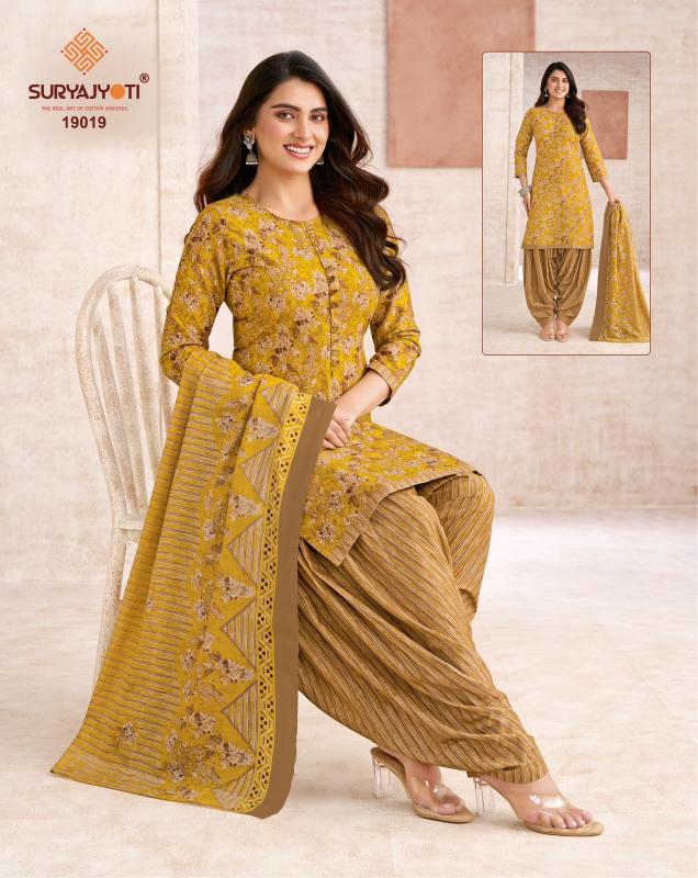 Suryajyoti trendy patiyala vol 19 designer dress materials wholesale online